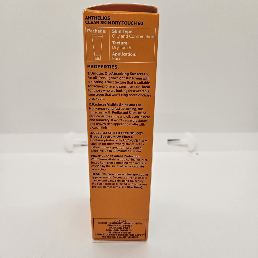 La Roche-Posay Anthelios Clear Skin SPF 60 Dry Touch Face Sunscreen 3oz Oil-Free - Picture 3 of 4